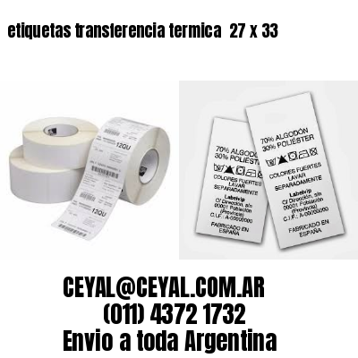 etiquetas transferencia termica  27 x 33