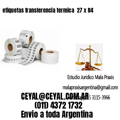etiquetas transferencia termica  27 x 84