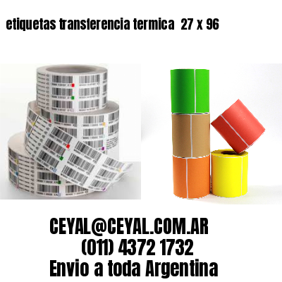 etiquetas transferencia termica  27 x 96
