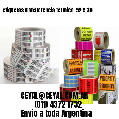 etiquetas transferencia termica  52 x 30