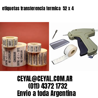 etiquetas transferencia termica  52 x 4