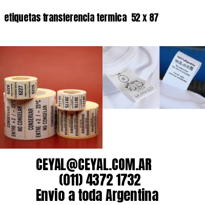 etiquetas transferencia termica  52 x 87
