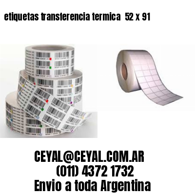 etiquetas transferencia termica  52 x 91