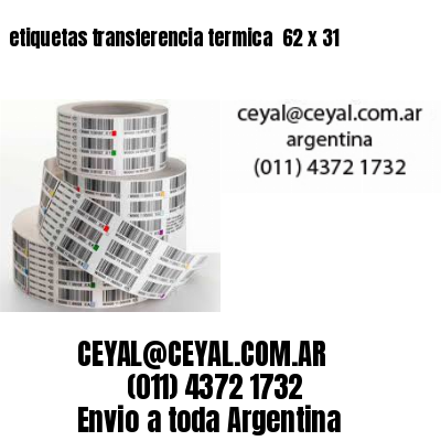 etiquetas transferencia termica  62 x 31