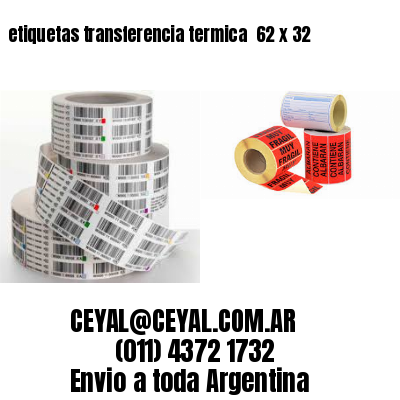 etiquetas transferencia termica  62 x 32