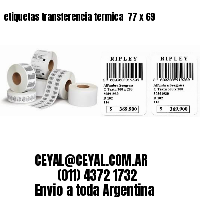 etiquetas transferencia termica  77 x 69