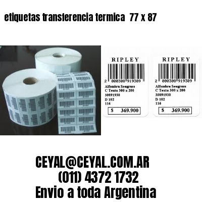 etiquetas transferencia termica  77 x 87