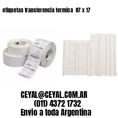 etiquetas transferencia termica  87 x 17