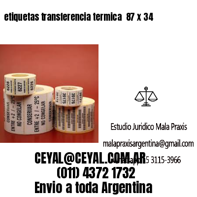 etiquetas transferencia termica  87 x 34