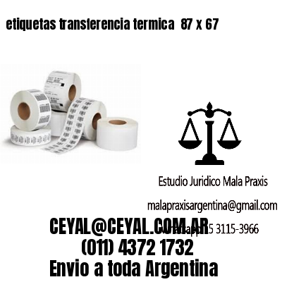 etiquetas transferencia termica  87 x 67