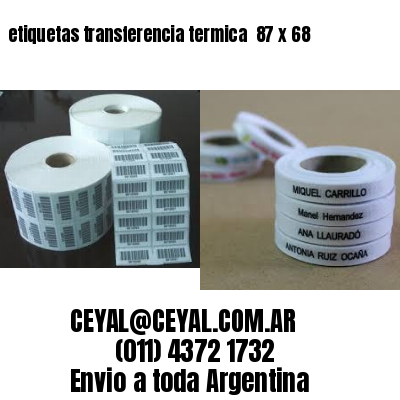 etiquetas transferencia termica  87 x 68