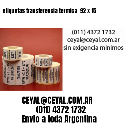 etiquetas transferencia termica  92 x 15