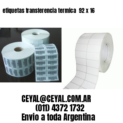 etiquetas transferencia termica  92 x 16