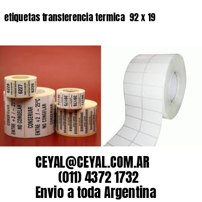 etiquetas transferencia termica  92 x 19