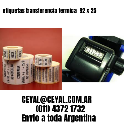 etiquetas transferencia termica  92 x 25