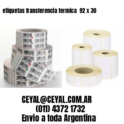 etiquetas transferencia termica  92 x 30