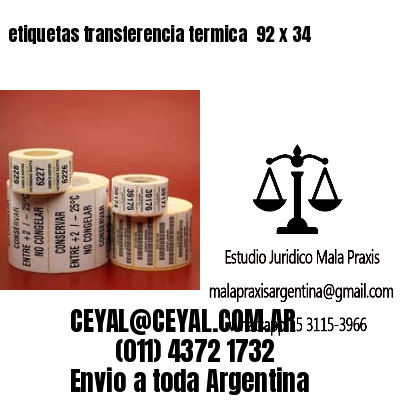 etiquetas transferencia termica  92 x 34