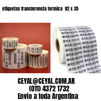 etiquetas transferencia termica  92 x 35