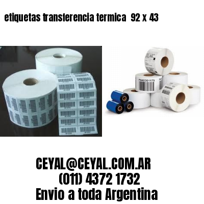 etiquetas transferencia termica  92 x 43