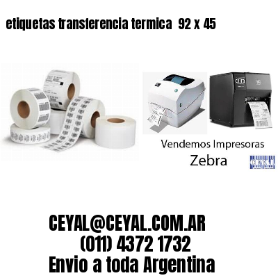 etiquetas transferencia termica  92 x 45