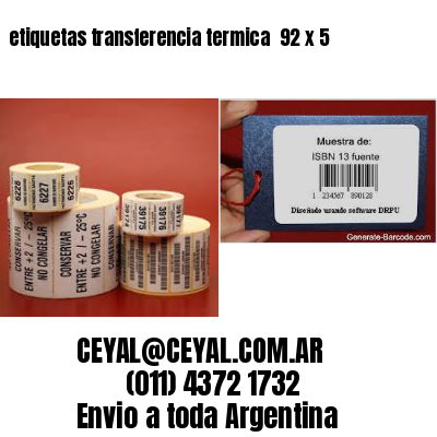 etiquetas transferencia termica  92 x 5