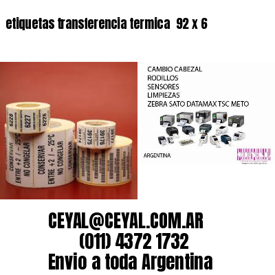 etiquetas transferencia termica  92 x 6