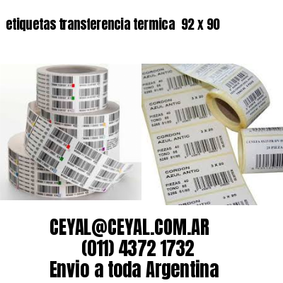 etiquetas transferencia termica  92 x 90