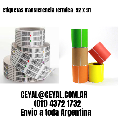 etiquetas transferencia termica  92 x 91
