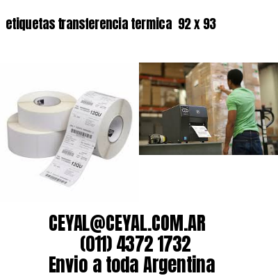 etiquetas transferencia termica  92 x 93