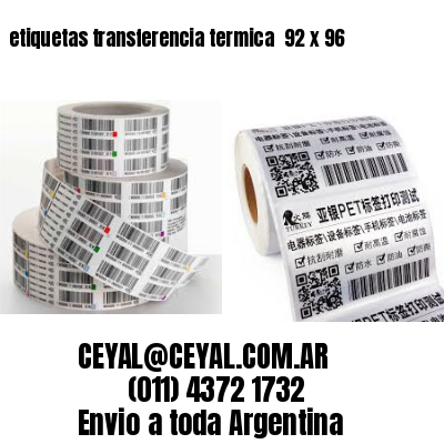 etiquetas transferencia termica  92 x 96