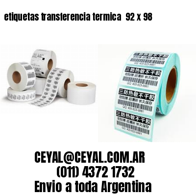 etiquetas transferencia termica  92 x 98