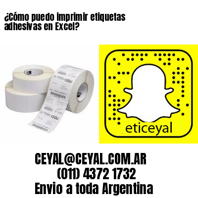 ¿Cómo puedo imprimir etiquetas adhesivas en Excel?