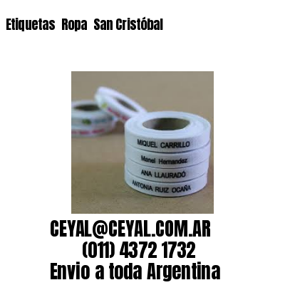 Etiquetas  Ropa  San Cristóbal