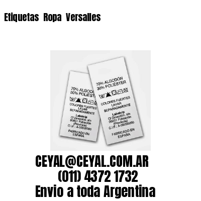 Etiquetas  Ropa  Versalles