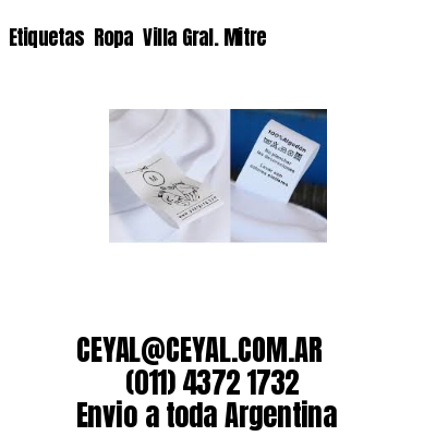 Etiquetas  Ropa  Villa Gral. Mitre