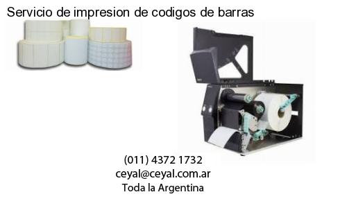 Servicio de impresion de codigos de barras