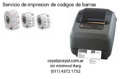 Servicio de impresion de codigos de barras