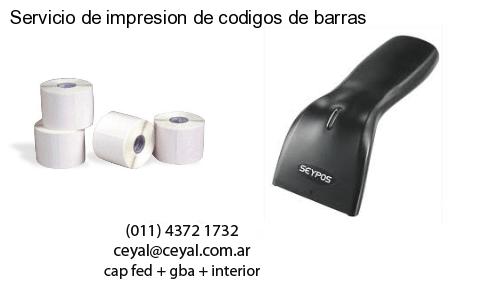 Servicio de impresion de codigos de barras