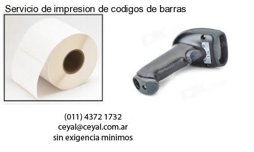 Servicio de impresion de codigos de barras