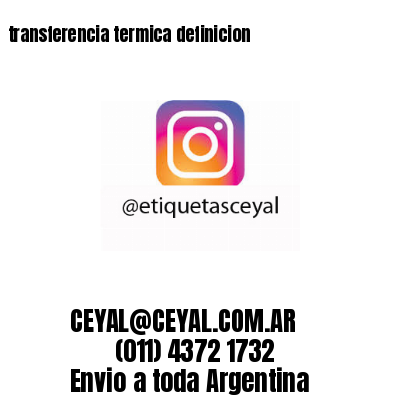 transferencia termica definicion