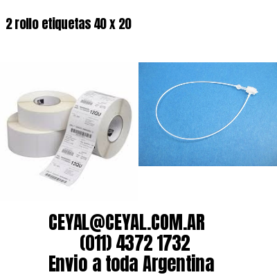 2 rollo etiquetas 40 x 20