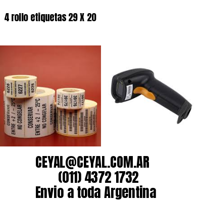 4 rollo etiquetas 29 X 20