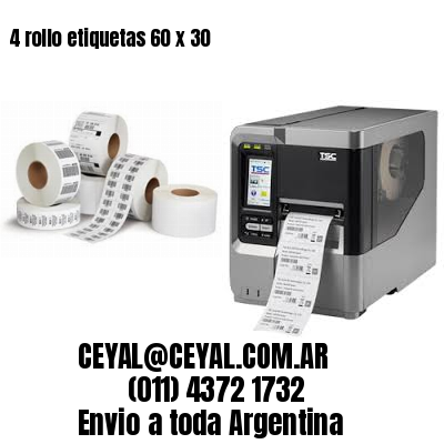 4 rollo etiquetas 60 x 30