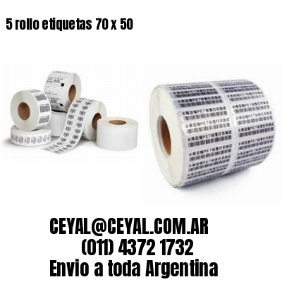 5 rollo etiquetas 70 x 50
