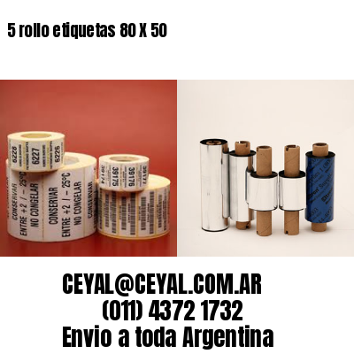 5 rollo etiquetas 80 X 50