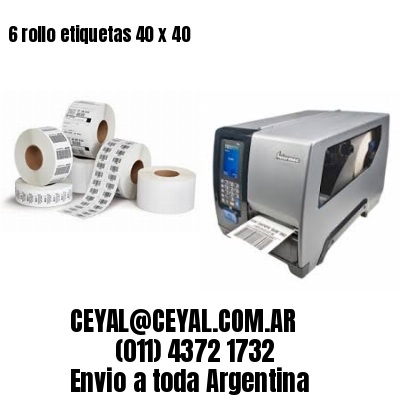 6 rollo etiquetas 40 x 40