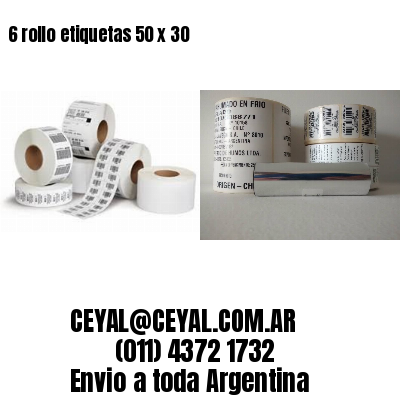 6 rollo etiquetas 50 x 30