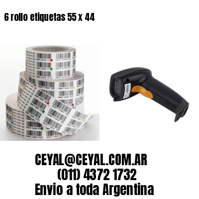 6 rollo etiquetas 55 x 44