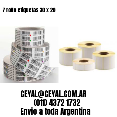 7 rollo etiquetas 30 x 20