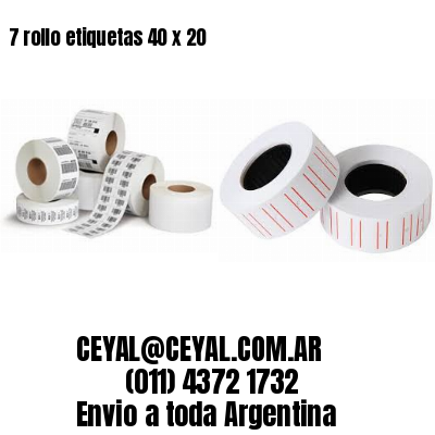 7 rollo etiquetas 40 x 20